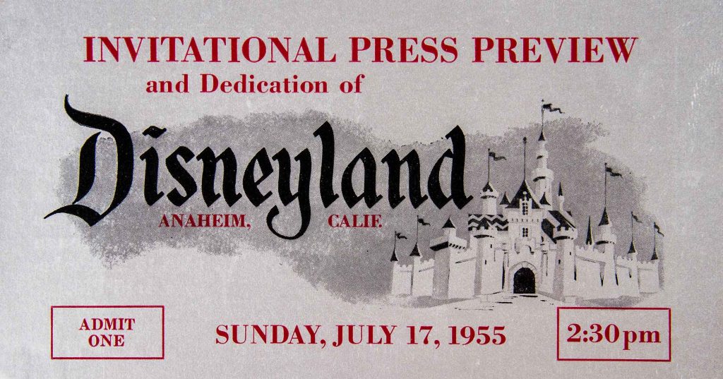 Disneyland Opening Day Ticket | DaveTavres.com